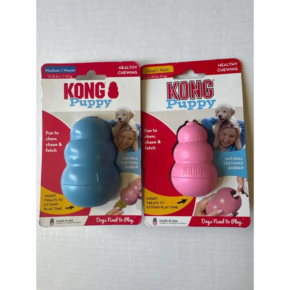 NWT Kong puppy 2 pack blue pink small & medium & 2 outfits medium